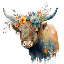 Load image into Gallery viewer, Flowers And Yak-Full Round Diamond Painting-30x30cm