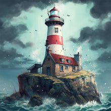 Load image into Gallery viewer, Lighthouse-Full Round Diamond Painting-30x30cm
