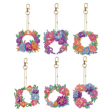 Load image into Gallery viewer, 5/6/8Pcs/Set Christmas Flower-Double Side Drill-Diamond Keychain