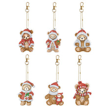 Load image into Gallery viewer, 5/6/8Pcs/Set Christmas Flower-Double Side Drill-Diamond Keychain