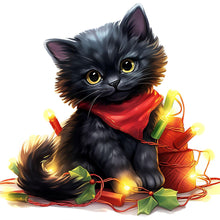 Load image into Gallery viewer, Black Cat-Full Round Diamond Painting-30x30cm