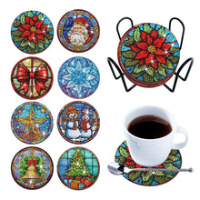 Load image into Gallery viewer, 8Pcs/Set Christmas-Wooden Diamond Painting Coaster