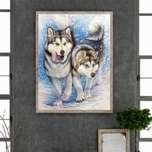 Load image into Gallery viewer, Wolf-Full Round Diamond Painting-30x40cm