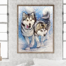 Load image into Gallery viewer, Wolf-Full Round Diamond Painting-30x40cm