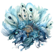 Load image into Gallery viewer, Blue Peacock-Full Round Diamond Painting-30x30cm