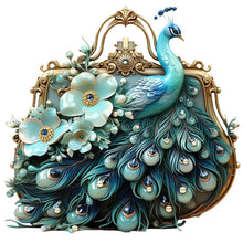 Load image into Gallery viewer, Blue Peacock-Full Round Diamond Painting-30x30cm