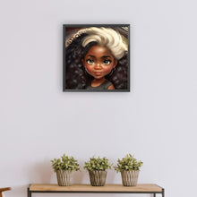 Load image into Gallery viewer, Black Girl-Full Round Diamond Painting-30x30cm