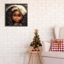 Load image into Gallery viewer, Black Girl-Full Round Diamond Painting-30x30cm