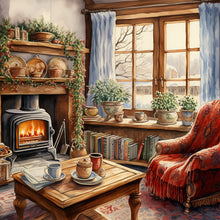 Load image into Gallery viewer, Winter Room-Full Round Diamond Painting-30x30cm