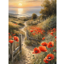 Load image into Gallery viewer, Path Among Flowers-Full Round Diamond Painting-30x40cm
