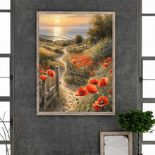 Load image into Gallery viewer, Path Among Flowers-Full Round Diamond Painting-30x40cm