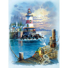Load image into Gallery viewer, Seaside Lighthouse-Full Round Diamond Painting-30x40cm