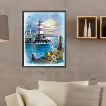 Load image into Gallery viewer, Seaside Lighthouse-Full Round Diamond Painting-30x40cm