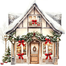 Load image into Gallery viewer, Christmas House-Full Round Diamond Painting-30x30cm