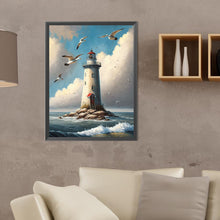 Load image into Gallery viewer, Seaside Lighthouse-Full Round Diamond Painting-30x40cm