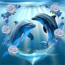 Load image into Gallery viewer, Dolphin-Full Round Diamond Painting-30x30cm