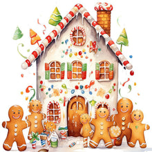 Load image into Gallery viewer, Christmas Cookie House-Full Round Diamond Painting-30x30cm