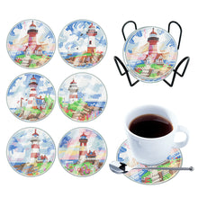 Load image into Gallery viewer, 6Pcs/Set-Lighthouse-Acrylic Waterproof Diamond Coaster