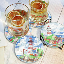 Load image into Gallery viewer, 6Pcs/Set-Lighthouse-Acrylic Waterproof Diamond Coaster