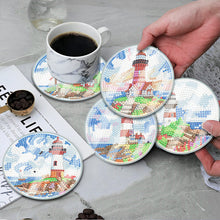 Load image into Gallery viewer, 6Pcs/Set-Lighthouse-Acrylic Waterproof Diamond Coaster