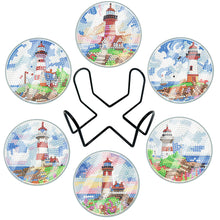 Load image into Gallery viewer, 6Pcs/Set-Lighthouse-Acrylic Waterproof Diamond Coaster