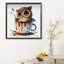 Load image into Gallery viewer, Teacup Owl-Full Round Diamond Painting-30x30cm