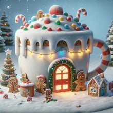 Load image into Gallery viewer, Winter Glow Cabin-Full Round Diamond Painting-30x30cm