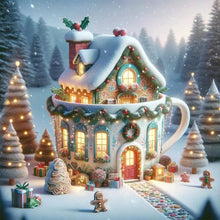 Load image into Gallery viewer, Winter Glow Cabin-Full Round Diamond Painting-30x30cm