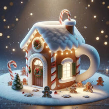 Load image into Gallery viewer, Winter Glow Cabin-Full Round Diamond Painting-30x30cm