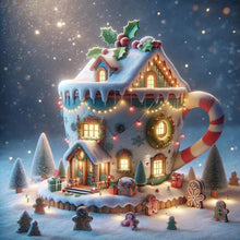 Load image into Gallery viewer, Winter Glow Cabin-Full Round Diamond Painting-30x30cm