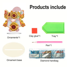Load image into Gallery viewer, Butterfly Gnome-Single Side Drill-Acrylic Diamond Desktop Ornament