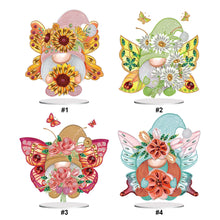 Load image into Gallery viewer, Butterfly Gnome-Single Side Drill-Acrylic Diamond Desktop Ornament