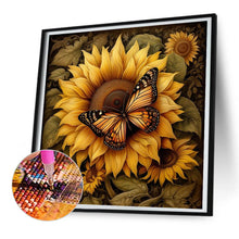 Load image into Gallery viewer, Sunflower Butterfly-Full Round Diamond Painting-30x30cm