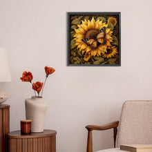 Load image into Gallery viewer, Sunflower Butterfly-Full Round Diamond Painting-30x30cm