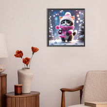 Load image into Gallery viewer, Snow Kitten-Full Round Diamond Painting-30x30cm