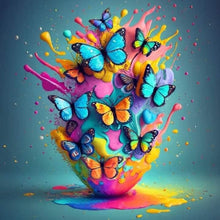 Load image into Gallery viewer, Colorful Butterfly-Full Round Diamond Painting-30x30cm