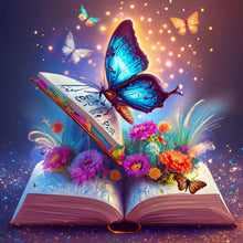 Load image into Gallery viewer, Colorful Butterfly-Full Round Diamond Painting-30x30cm