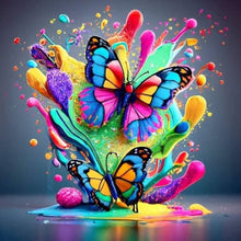 Load image into Gallery viewer, Colorful Butterfly-Full Round Diamond Painting-30x30cm