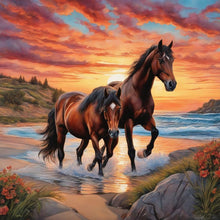 Load image into Gallery viewer, Horse-Full Round Diamond Painting-30x30cm