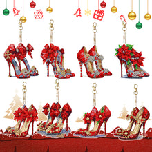 Load image into Gallery viewer, 8Pcs/Set Red High Heels-Double Side Drill-Diamond Keychain