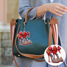 Load image into Gallery viewer, 8Pcs/Set Red High Heels-Double Side Drill-Diamond Keychain