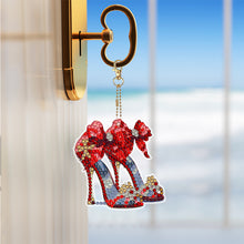 Load image into Gallery viewer, 8Pcs/Set Red High Heels-Double Side Drill-Diamond Keychain