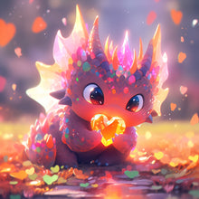 Load image into Gallery viewer, Love Pink Purple Dragon-Full Round Diamond Painting-30x30cm