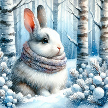 Load image into Gallery viewer, Snow Bunny-Full Round Diamond Painting-30x30cm