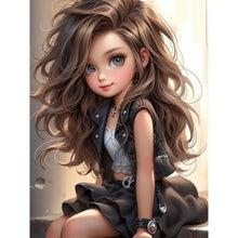 Load image into Gallery viewer, Cool Girl-Full Round Diamond Painting-30x40cm