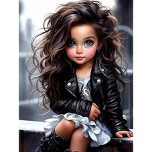 Load image into Gallery viewer, Cool Girl-Full Round Diamond Painting-30x40cm