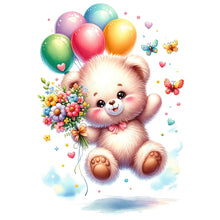 Load image into Gallery viewer, Birthday Bear-Full Round Diamond Painting-30x30cm
