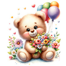 Load image into Gallery viewer, Birthday Bear-Full Round Diamond Painting-30x30cm