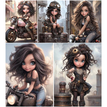 Load image into Gallery viewer, Steampunk Girl-Full Round/Square Diamond Painting-30x40cm/40x50cm/50x70cm