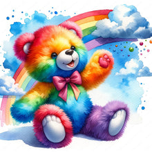 Load image into Gallery viewer, Rainbow Bear-Full Round Diamond Painting-30x30cm